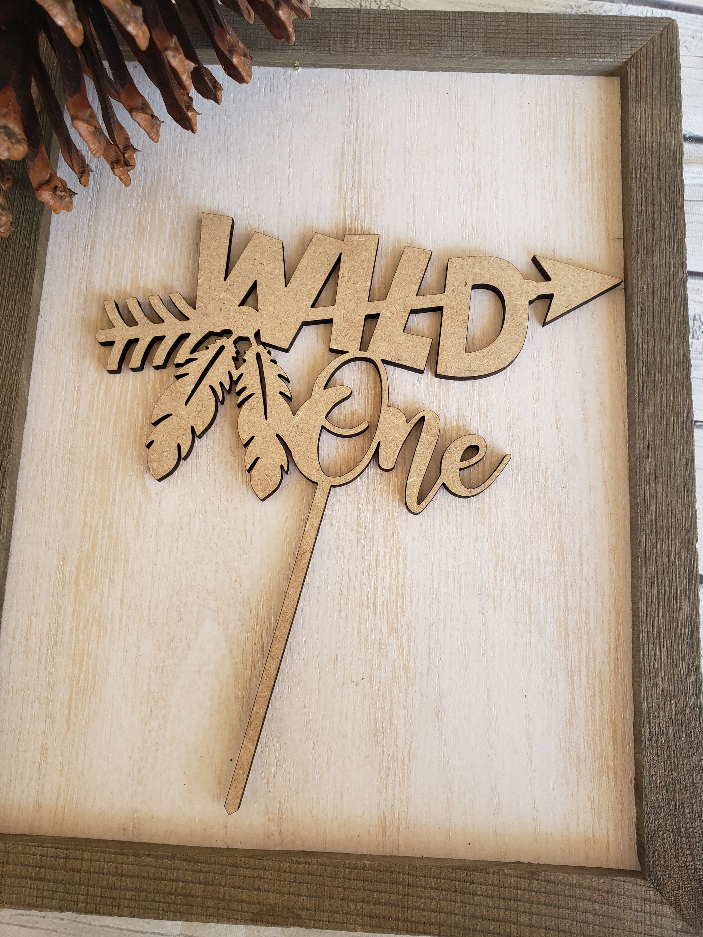 Wild One Birthday Cake Topper Boho Laser Cut Baltic Birch | Etsy