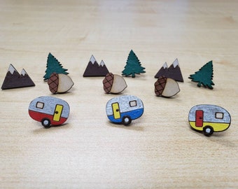 FUN-tacks Thumbtacks, Wilderness, Camper, Decorative Thumb Tacks, Home, Office Supplies, Tacs, School Supply, Teen, Dorm Room, Push Pin