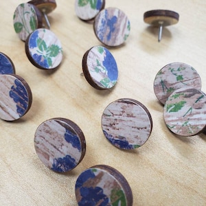 Floral Decorative Thumbtacks: Handmade Push Pins, Office & Dorm Decor (Set of 16)