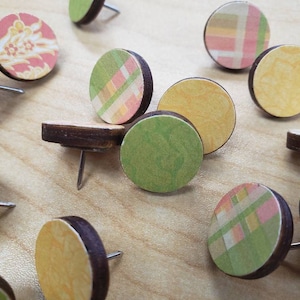 Handmade Decorative Thumbtacks: Fun Patterned Push Pins, Set of 16