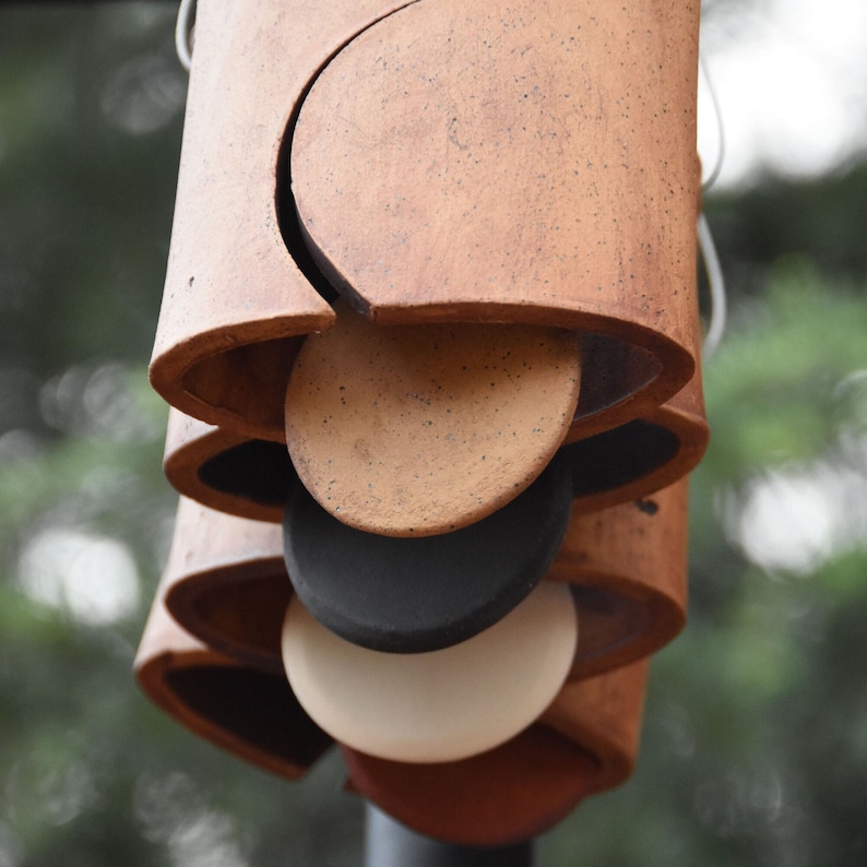 Deep Sounding Wind Chime Ceramic Art Wind Chime Modern Wind Chime Clay Bell image 6
