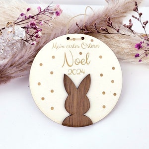 Mein erstes Ostern 2026, personalisierter Holzanhänger "Hase", Osterkörbchen, Osternest, Frühlingsdeko