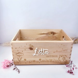 Personalisierte Osterkiste, Osterkorb Hase, Osterkorb Holz, Osterkorb mit Name, Ostergeschenke Kinder, Ostern 2025, Osterkorb Kinder
