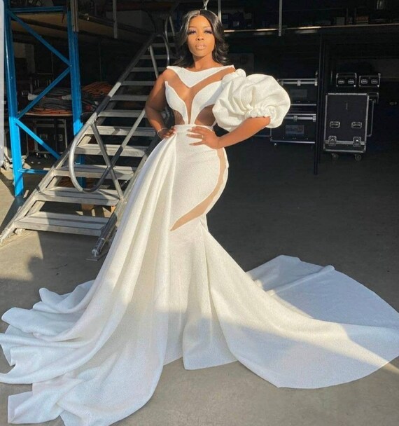 African Floor Length Mermaid Prom Dress engagement Gown party
