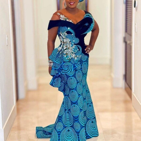 Floor length prom dress,African prom dress Y186 main image 1