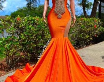 African floor length mermaid prom dress,engagement gown,party dress,Christmas dress,African women dress,bridesmaids dresses,luxury dress