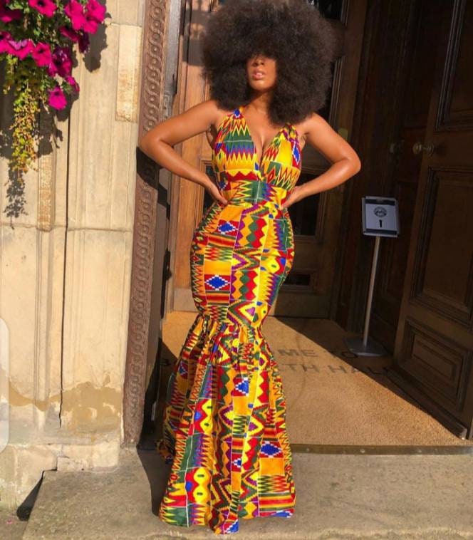Kente maxi best sale dress