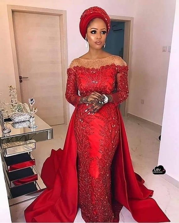 Floor length African prom dress,long red women party dress with  cape,African wedding dresses,African prom dress,wedding reception dress