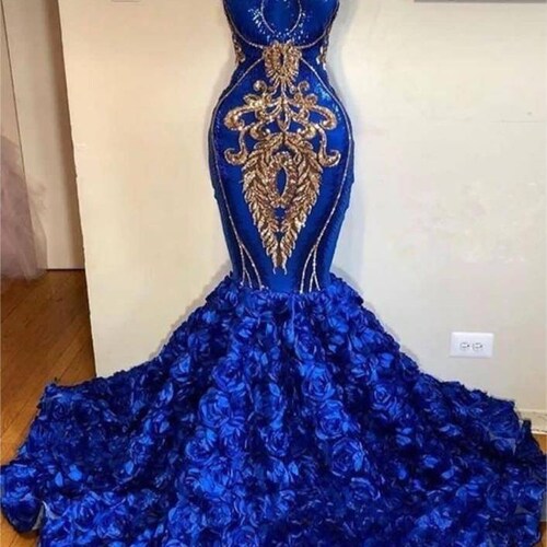 Elegant African Dress Long Prom Dresses Mermaid Evening Dress