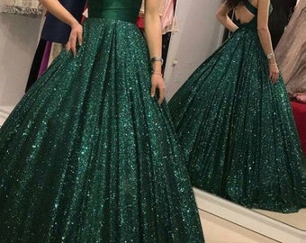 Green ball gown,African wedding gown,long prom mermaid dress,African guest of honor dress,party dress,Green wedding dress,shiny green bridal