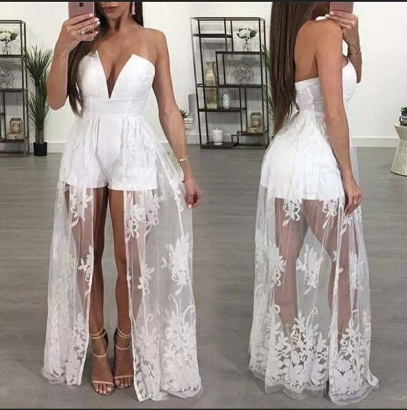 White bridal jumpsuit African Romper with detachable cape African clothing for women Women s wedding jumpsuit wedding jumpsuit and Romper
