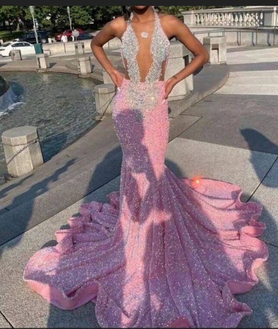 Burgundy African American Prom Dresses Mermaid Long Sleeves Lace Feath –  mermelo