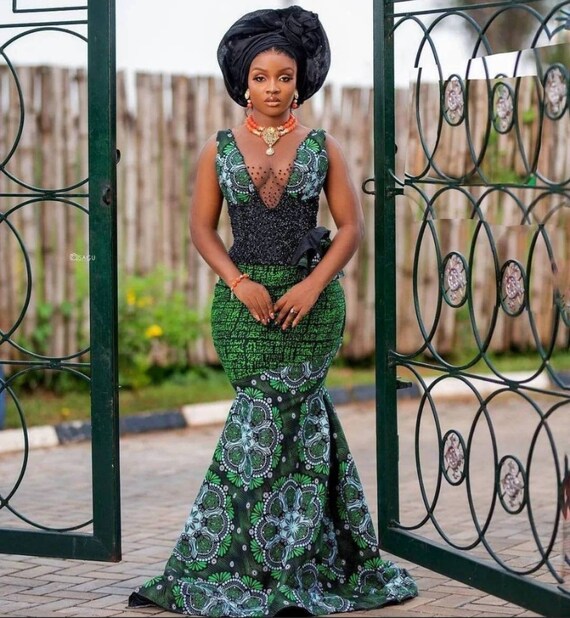 Ankara Floor Length Dress african Print Mermaid Gown ankara Prom