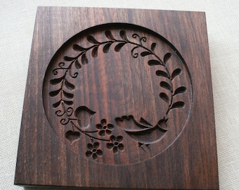 Gingerbread mold, Honey cake mold, springerle, spekulatius wooden mold, hand carved-birdy pattern
