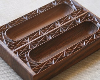 Stuffed pappardelle maker, Ravioli, Fresh Pasta wooden  Board, long, double emerald pattern