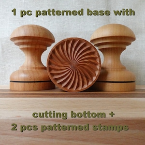 CORZETTI PASTA STAMP set - 1 base + 2 stamps (choose 2 from 9 varieties) wooden, perfect for cookies too