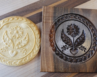 Gingerbread mold, Honey cake mold, springerle, spekulatius wooden mold, hand carved- daisy pattern