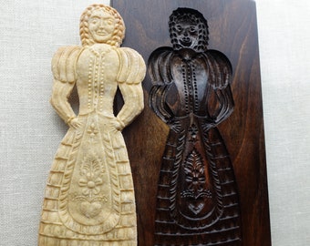 Gingerbread mold, Honey cake mold, springerle, spekulatius wooden mold, hand carved (Bride)