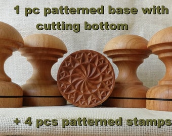 CORZETTI PASTA STAMP set- 1 base + 4 stamps (choose 4 from 10 varieties) wooden, perfect for cookies too