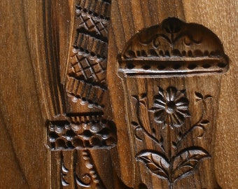 Gingerbread mold, Honey cake mold, springerle, spekulatius wooden mold, hand carved (pipe)
