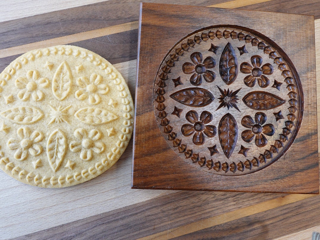 Hand Carved Wooden Cookie Mold: Gingerbread, Honey Cake