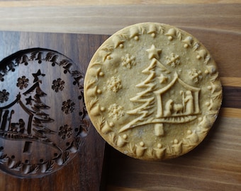 Gingerbread mold, Honey cake mold, springerle, spekulatius wooden mold, hand carved-Betlehem pattern