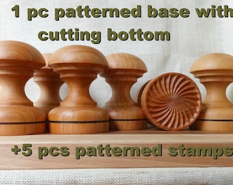 CORZETTI PASTA STAMP set - 1 base + 5 stamps (choose 5 from 10 varieties) wooden, perfect for cookies too