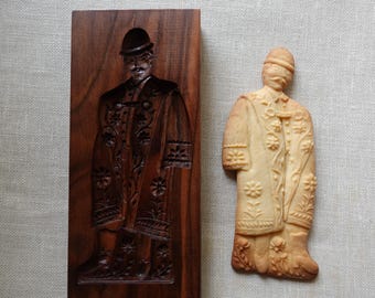 Gingerbread mold, Honey cake mold, springerle, spekulatius wooden mold, hand carved (Shepherd)