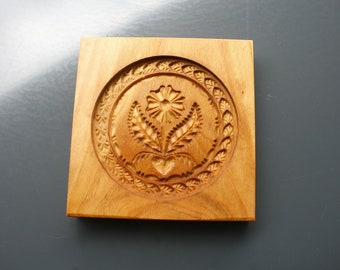 Gingerbread mold, Honey cake mold, springerle, spekulatius wooden mold, hand carved-daisy pattern