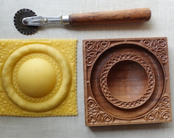 Ravioli board, Fresh Pasta board, Filled cookie wooden  Board, double filling, tulips pattern