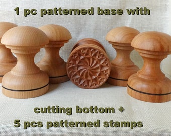 CORZETTI PASTA STAMP set- 1 base + 5 stamps (choose 5 from 10 varieties) wooden, perfect for cookies too