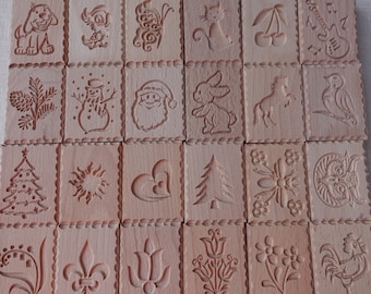 30 pcs Cookie stamps (choose 30 from 45 varieties), biscuit, springerle, spekulatius wooden molds