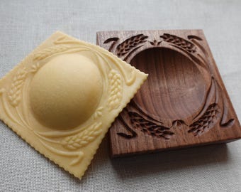 Ravioli board, Fresh Pasta board, Filled cookie wooden  Board 10 x 10 cm,  Wheatear pattern