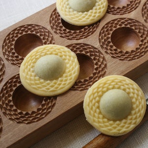 Ravioli board, Fresh Pasta board, Filled cookie wooden  Board, braid pattern-12 hole