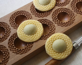 Ravioli board, Fresh Pasta board, Filled cookie wooden  Board, braid pattern-12 hole