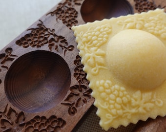 Ravioli board, Fresh Pasta board, Filled cookie wooden  Board, grape pattern