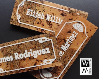 Premium Custom Engraved wooden Name Tag SET, Place Card, Thank You Gift for Wedding, Bachelor, Bachelorette, Retirement party, Birthday....