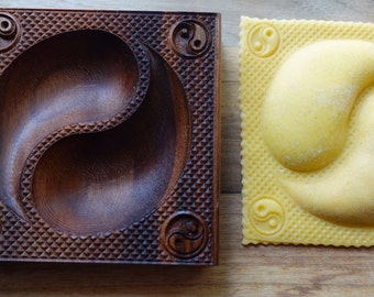 Ravioli board, Fresh Pasta board, Filled cookie wooden  Board, double filling, Yin-Yang pattern