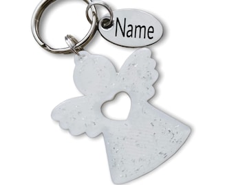 Key ring angel incl. ENGRAVING as desired / guardian angel
