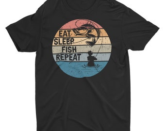 Eat, Sleep, Fish, Repeat Unisex T-Shirt, Funny Fishermen Gift,