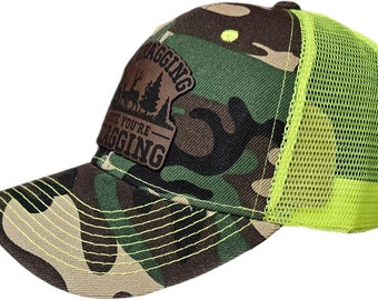 No Bragging Until You're Dragging Camo Hunting Snap Back Hat