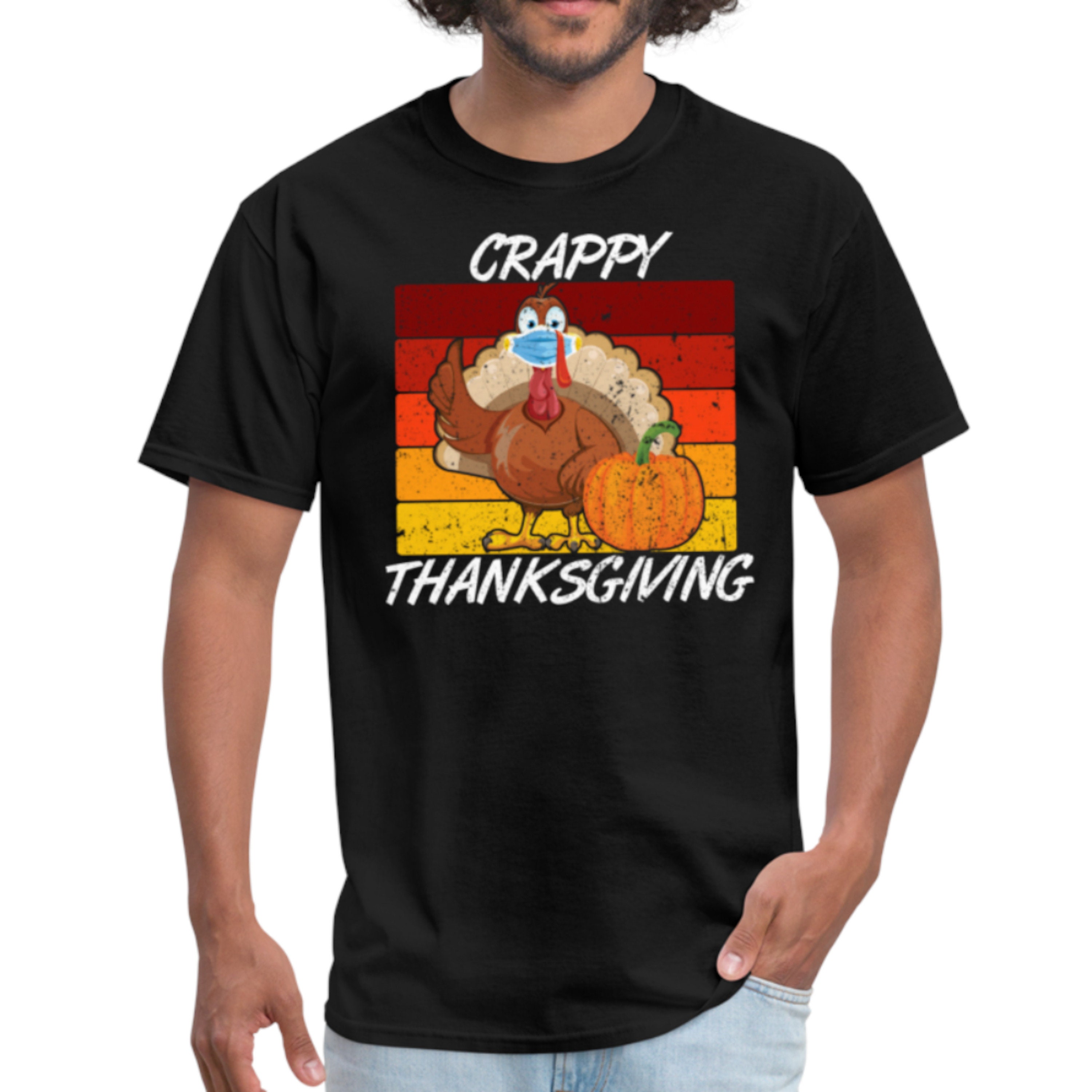 Funny Crappy Thanksgiving Turkey Wearing Mask Unisex Shirt 