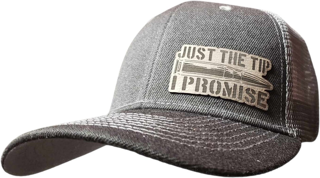 Black and Charcoal Just the Tip I Promise Snap Back Trucker Hat - Etsy