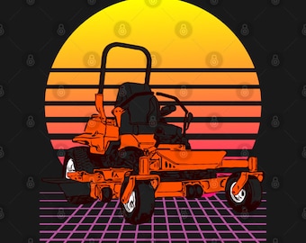 Retrowave Zero Turn Lawn Mower Landscaping Unisex Classic T-Shirt