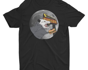 Screaming Opossum Eating a Hamburger in Front of the Moon Unisex Classic T-Shirt