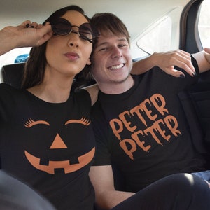 Couples Halloween Peter Peter Pumpkin Eater Unisex Classic T-Shirt, Couples Costume, Matching Couples Shirts image 1