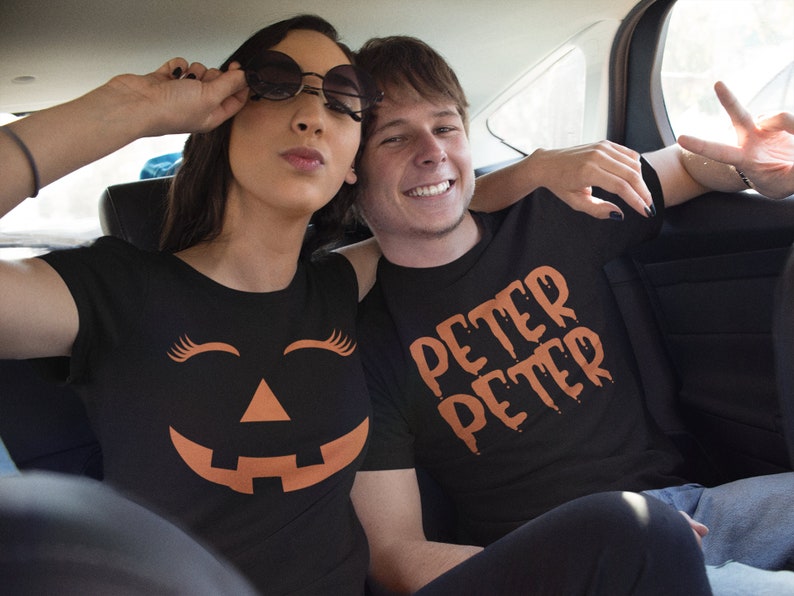 Couples Halloween Peter Peter Pumpkin Eater Unisex Classic T-Shirt, Couples Costume, Matching Couples Shirts image 1