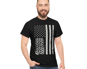 USA Flag Off Road Vehicle America Flag T-Shirt  4x4 4-Wheeler Truck Gift