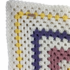 handmade baby blanket, crochet baby blanket, rainbow baby blanket, baby shower gift, baby afghan, granny square blanket, baby baptism gift