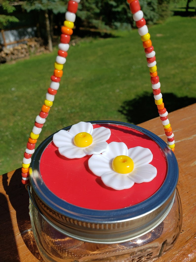 Mason Jar Hummingbird feeder Etsy